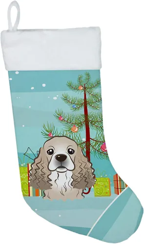 Miniatura 35 de Caroline's Treasures BB1590CS Árbol de Navidad y Alaskan Malamute Calcetines de Navidad para colgar en la chimenea, decoración de fiesta de Navidad
