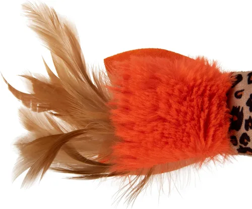 Miniatura 7 de SmartyKat Instincts HappyNip Fin Frenzy Fish Kicker Crinkle Juguete de Peluche para Gatos, Contiene Hierba Gatera y Silvervine - Naranja/Beige