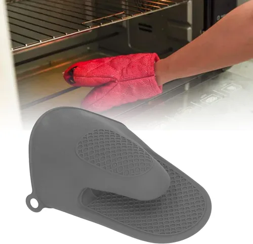 Miniatura 5 de Manoplas para horno, mini guantes de silicona para horno, 2 mini guantes de silicona resistentes al calor, manoplas de cocina para cocina (gris)