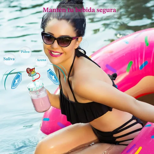 Miniatura 6 de Cubierta de Pajita, 4 Piezas de Tapas para Pajillas para Taza Stanley de 30oz y 40oz con Asa, Tapas de Silicona con Diseño de Sirena para Pajillas