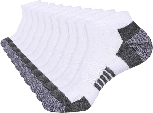 COOVAN 10 pares de calcetines tobilleros para hombre, paquete de 10 unidades, de corte bajo, cómodos, acolchados, calcetines casuales