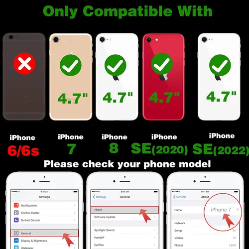 Miniatura 2 de Funda de TPU para iPhone SE 2022/2020/7/8, diseño divertido de dibujos animados, elegante, delgado, transparente, a la moda, divertida, a prueba