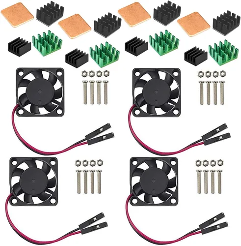 Miniatura 10 de Easycargo Raspberry Pi 4 Kit de ventilador de disipador de calor para refrigeración Raspberry Pi 5 4 3, 3, disipador de calor para ventilador