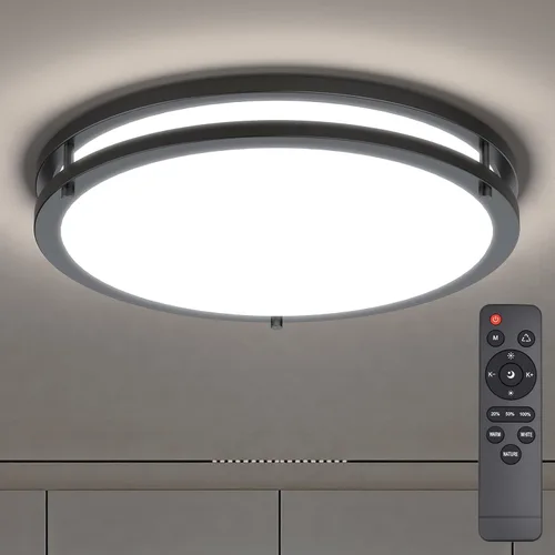 Kalium - Lámpara de techo LED con control remoto de 10 pulgadas, lámpara de techo empotrada, 18W 3000K-6000K temperatura de color ajustable,