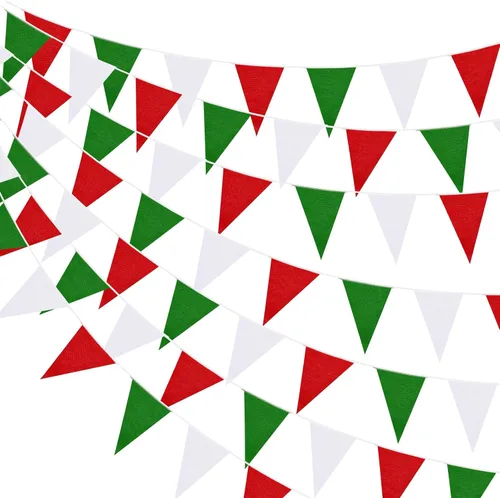 Miniatura 10 de Preboun Banderines de 400 pies sólidos, 240 unidades, guirnalda triangular para colgar, guirnalda a granel para gran apertura, carnaval, fiesta