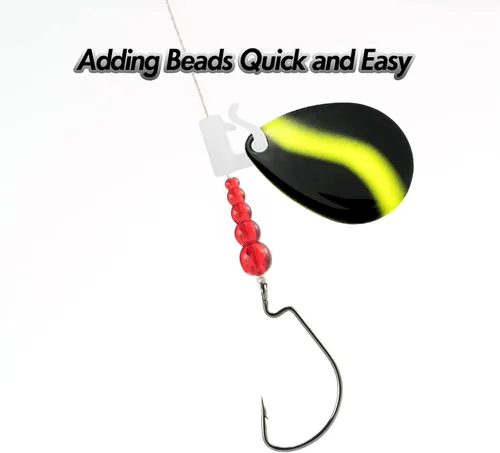 Miniatura 2 de Dr.Fish Paquete de 50 cuentas de pesca apiladas, cuentas de trucha, suministros para hacer señuelos, aparejo de lucioperca, hilandero de pesca