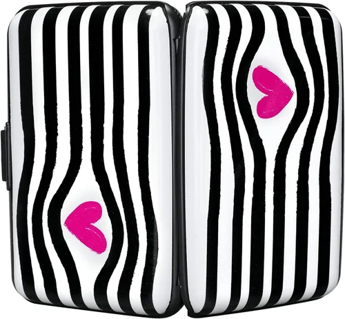 Miniatura 233 de ELFISH Mini cartera de aluminio RFID para tarjetas de crédito, funda de identificación de metal para hombres y mujeres, Happy Flower, Cartera Rfid