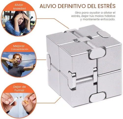 Miniatura 2 de JOEYANK Fidget Cube - Nueva versión Fidget Finger Toys – Cubo infinito de metal Prime para aliviar el estrés y la ansiedad/TDAH, regalos sensoriales