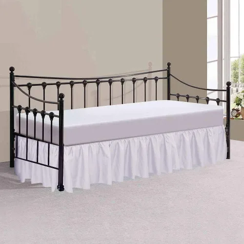 Miniatura 2 de Cottington Lane Falda para Cama Nido con Esquinas Divididas Tamaño Individual Falda de Cama con Volantes Fruncidos Recolectores de Polvo Caída de 16