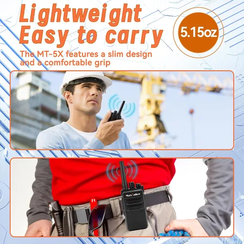 Miniatura 8 de MaxTalker Walkie Talkies MT-5X de largo alcance para adultos, radios FRS Walkie Talkie con auricular de conducto, Walkie Talkies batería de carga