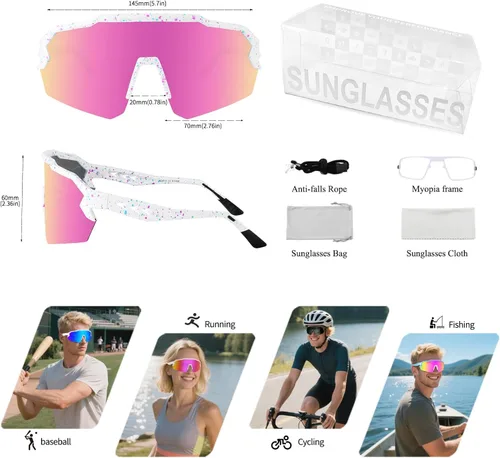 Miniatura 8 de Ukoly Gafas de sol de béisbol para hombres y mujeres, gafas de sol deportivas para béisbol, correr, ciclismo, protección UV400, TR90, marco 615