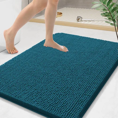 Miniatura 158 de Arotive Alfombras de baño de felpilla extrasuaves y absorbentes, de 24 x 16 pulgadas, lavables a máquina, parte trasera de goma antideslizante