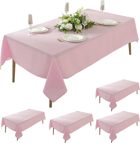Miniatura 33 de Paquete de 5 Manteles Cuadrados 60 x 60 Pulgadas de Carbón, Mantel de Poliéster Lavable para Uso en Hogar, Fiesta, Boda o Restaurante.