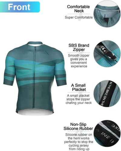 Miniatura 3 de INBIKE Maillot de ciclismo Pro Race Fit Bike Bike Bike Camisa Hombres Top Ligero Reflectante Secado Rápido