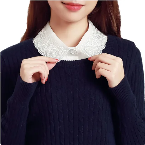Miniatura 2 de SUZALA Collar de media camisa para mujer, collares falsos desmontables