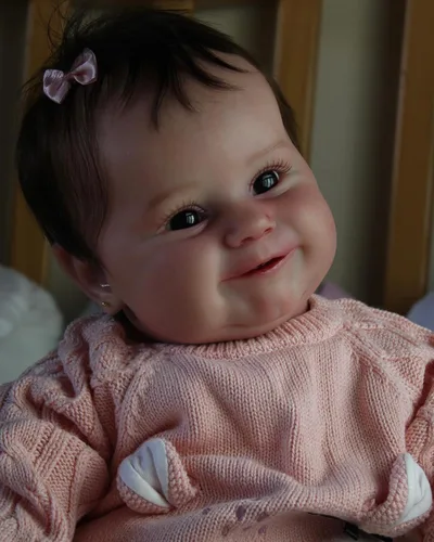 Miniatura 2 de Angelbaby Muñecas de bebé Reborn realistas de silicona de cuerpo completo de 20 pulgadas, hechas a mano, muñeca de bebé realista Sweet Smile recién