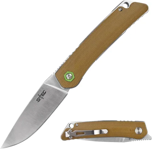 Miniatura 10 de S-TEC Sandvik - Cuchillo plegable serie acero inoxidable con mango compuesto G10 (TS501 Sand)