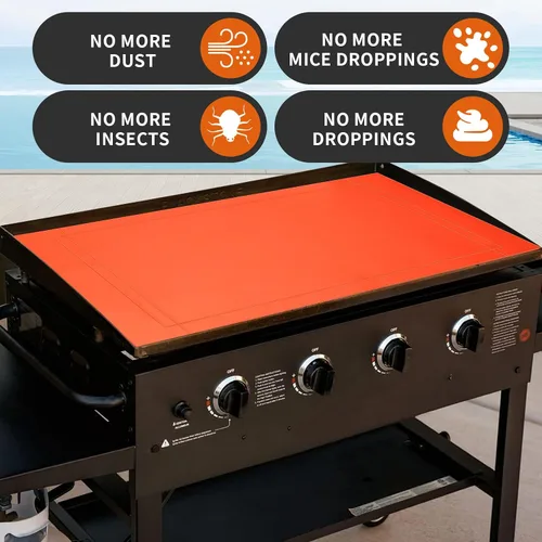 Miniatura 3 de Alfombrilla de silicona para parrilla de 36 pulgadas para Blackstone: Accesorios para parrilla, cubierta superior plana, protección de grado
