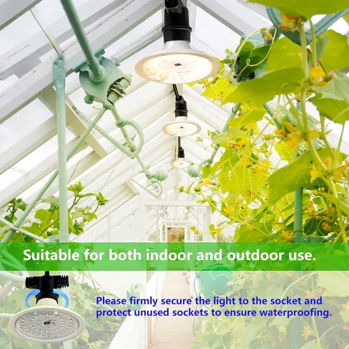 Miniatura 7 de Luces LED de Crecimiento para Exteriores, Luz de Crecimiento de Cadena Impermeable, Luces de Crecimiento de Plantas de Espectro Completo con Cable