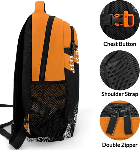 Miniatura 3 de XOZOTY Mochila de animadora púrpura claro personalizada con nombre para hombres y mujeres, bolso de hombro para computadora portátil, bolsa