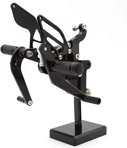 Miniatura 4 de PROCNC - Reposapiés de motocicleta ajustable de aluminio para Yamaha YZF R6 2003 2004 2005 (negro)