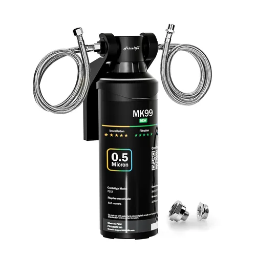 Frizzlife Sistema de filtro de agua para debajo del fregadero, certificado NSF/ANSI 53 y 42 de alta capacidad de conexión directa bajo el mostrador,