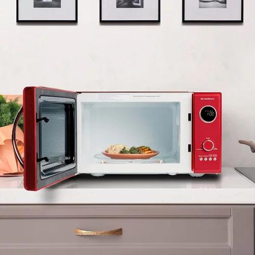 Miniatura 7 de Nostalgia Cafetera programable retro de 12 tazas con horno microondas - rojo