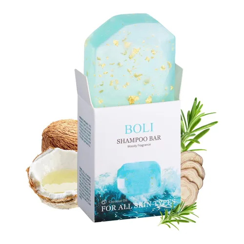 BOLI Barra de champú de romero, barra de jabón fortalecedora y engrosante para todo tipo de cabello, jabón de baño sólido para mujeres y hombres