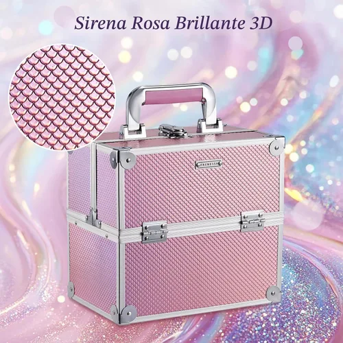 Miniatura 4 de Frenessa Estuche de Maquillaje Caja de Maquillaje Organizador de Cosméticos Estuche Portátil de Artista de Maquillaje Estuche de Viaje Caja