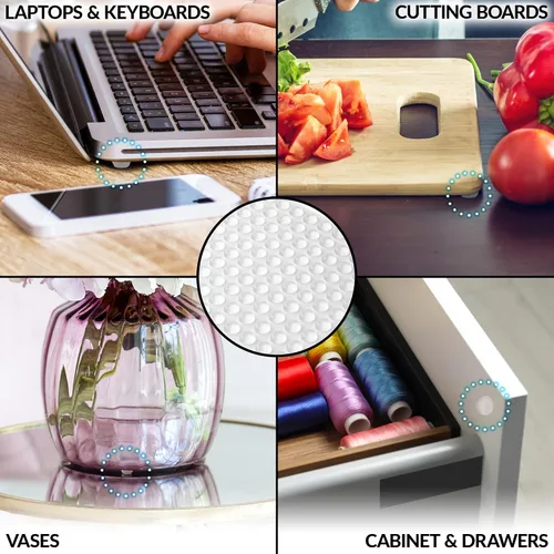 Miniatura 5 de Zulay Home Paquete de 100 topes adhesivos transparentes para gabinete, tapones pequeños de goma, parachoques de puerta de gabinete transparentes