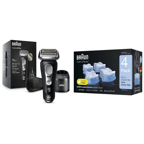 Braun Maquinilla de afeitar eléctrica, afeitadora de lámina impermeable para hombres, Serie 9 Pro 9460cc, afeitado húmedo y seco, con recortadora de