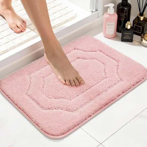Miniatura 12 de BEQHAUSE Alfombra de Baño-Antideslizante-Tapete de Baño-Suave y Absorbente-Tapete de Ducha-Tapetes de Baño de Poliéster para Baño Lavables a Máquina