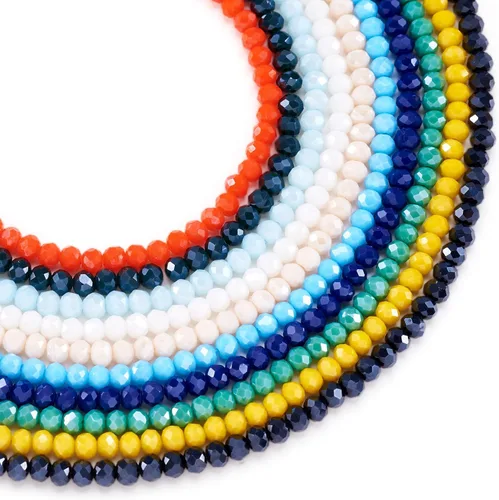 Craftdady 10 hebras de cuentas de cristal galvanizado facetado de 0.157 pulgadas (0.157 in) chapadas en perlas brillantes pequeñas cuentas