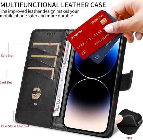 Miniatura 2 de Funda con tapa para Huawei Nova Lite 3, protección de 360 grados, a prueba de golpes, de piel sintética, con función atril y 3 ranuras