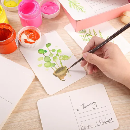 Miniatura 3 de Prudiut 48 hojas de postales de acuarela de 4 x 6, postales en blanco de 140 libras/300gsm, tarjetas de papel de acuarela, suministros de arte, Rosa
