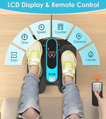 Miniatura 3 de Máquina elíptica para debajo del escritorio, máquina portátil de ejercicio de pedal sentado para personas mayores, ejercitador de piernas Elipse