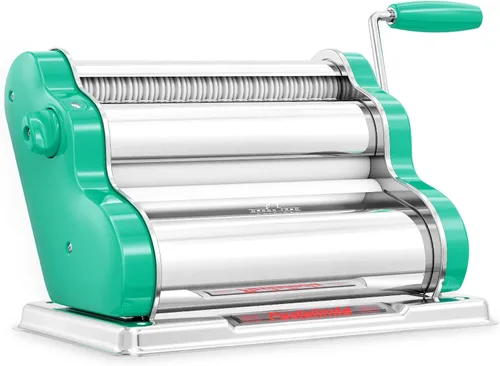 Miniatura 19 de PASTALINDA Máquina para hacer pasta Classic 260, rodillos de 10.2 in de ancho, 9 posiciones de grosor, 2 posiciones de corte, acero inoxidable, Lila