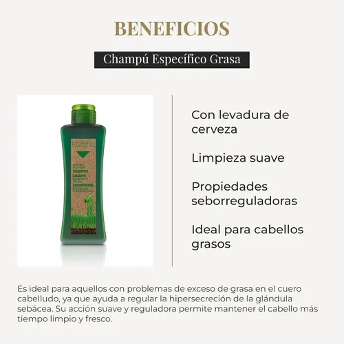 Miniatura 3 de Salerm Biokera Champú específico para cabello graso unisex, 10.8 onzas