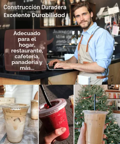 Miniatura 5 de Vasos de plástico transparente de 20 onzas con tapas y popotes, vasos desechables para bebidas frías, café helado, batidos, batidos, 25