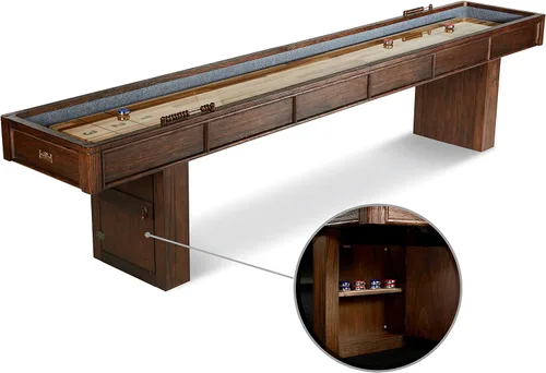 Miniatura 11 de Barrington Billiards 12' Webster Shuffleboard Table with Scratch-Resistant Playfield and 8 Puck Set