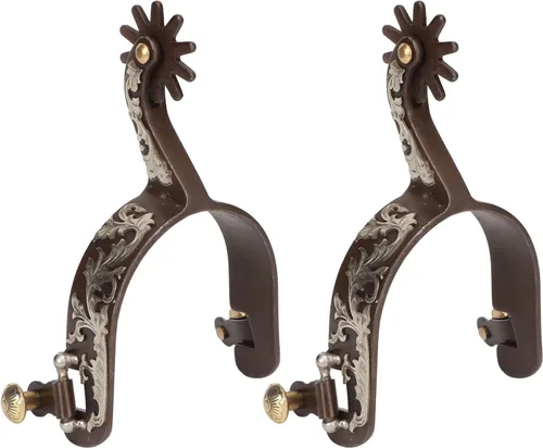 Espuelas de caballo, 2 piezas de botas de caballo de acero Spurs Western Cowboy Spurs, Espuela de caballo de bronce vintage para entrenamiento de