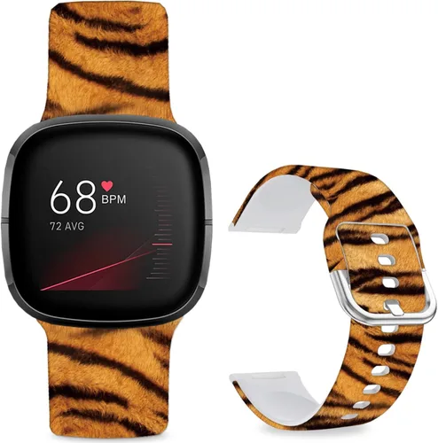 Miniatura 9 de Correas de reloj de dibujos animados con estampado floral compatibles con Fitbit Versa 4/Versa 3/Fitbit Sense 2/Sense Band de silicona suave