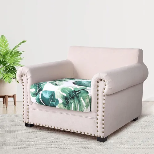 Miniatura 2 de hyha Fundas de cojín de repuesto impresas y elásticas para sofá removible, protector de muebles suave y flexible con parte inferior elástica