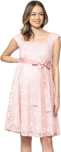 Miniatura 2 de HELLO MIZ Vestido de cóctel con cintura de cinta de encaje floral de maternidad