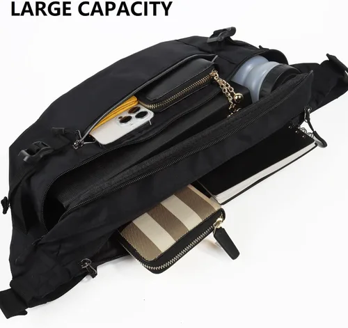 Miniatura 4 de TITILT Riñonera cruzada de talla grande para mujeres y hombres, bolsa grande impermeable para deportes, viajes, entrenamiento, ciclismo, senderismo