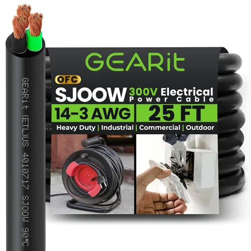 Miniatura 35 de GEARit Cable de alimentación portátil 10/3 10 AWG (100 pies - 3 conductores) SJOOW 300V calibre 10 cable eléctrico para derivaciones de motor, luces
