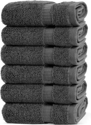 Miniatura 50 de Chakir Turkish Linens - Toallas turcas de alta calidad 100% algodón para baño, 13 x 13 pulgadas (6 toallas pequeñas, aguamarina)