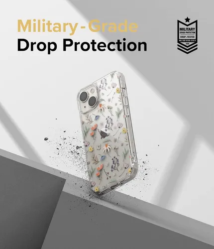 Miniatura 5 de Ringke Fusion Design - Funda compatible con iPhone 14 de 6.1 pulgadas, parte trasera dura transparente con diseño de flores, a prueba de golpes