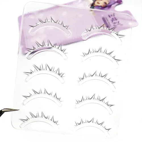 Miniatura 10 de 3 pares de pestañas postizas de aspecto natural, pestañas postizas de uso diario, tira cruzada de banda transparente para maquillaje de ojos