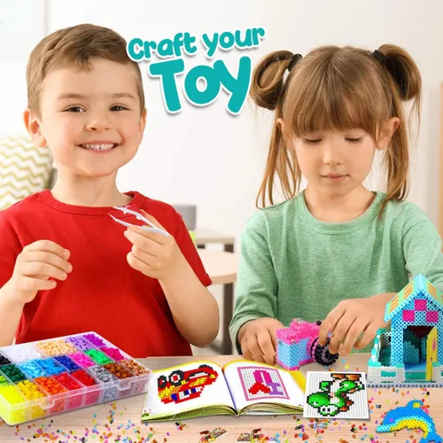 Miniatura 4 de Goody King Kit de cuentas fusibles de artes y manualidades para niños con instrucciones (idioma español no garantizado) – Juego de cuentas